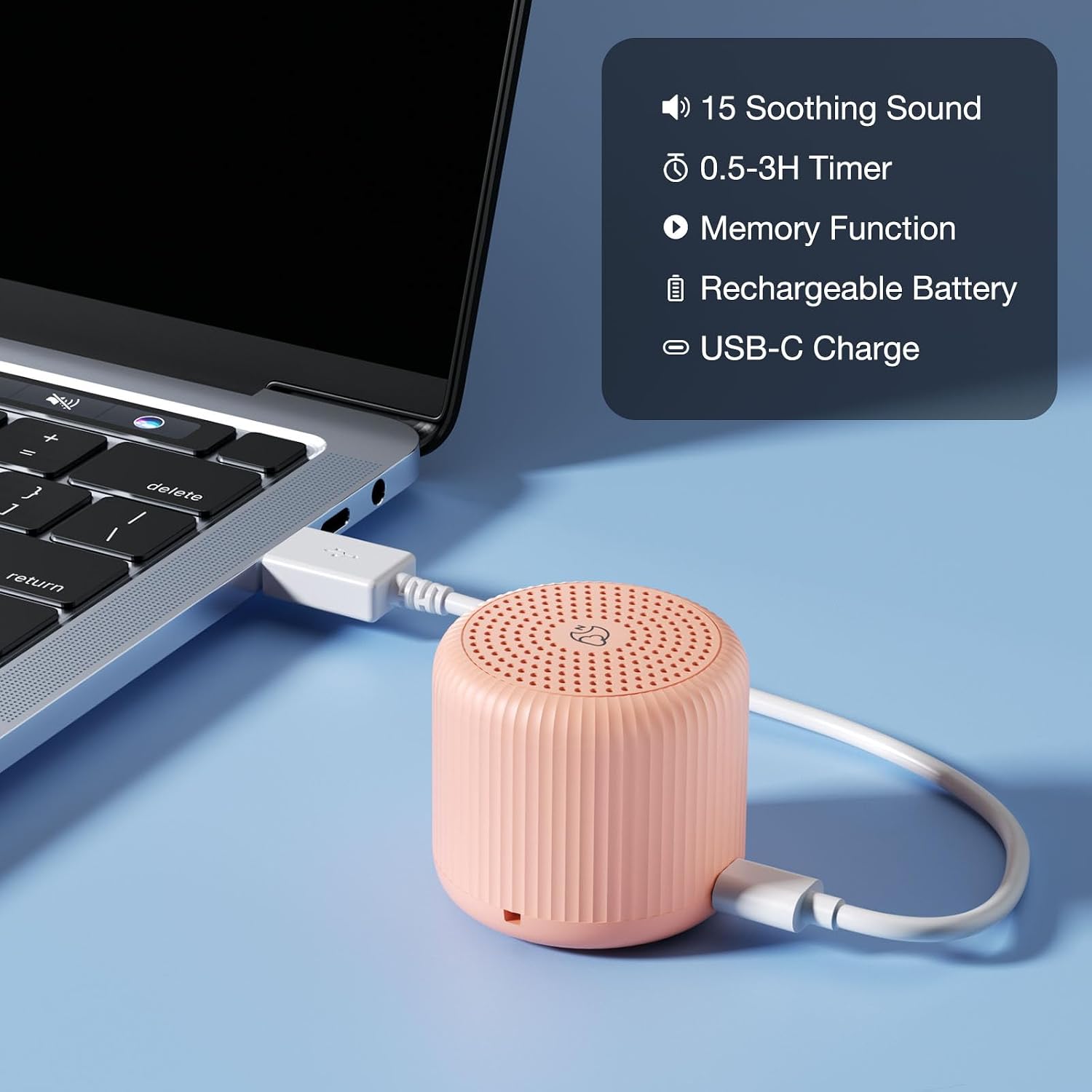 White Noise Machine Baby Portable Sound Machine, LEICEX Travel Sound Machine,15 Non-Looping Sound Timer and Memory Play, Mini White Noise…