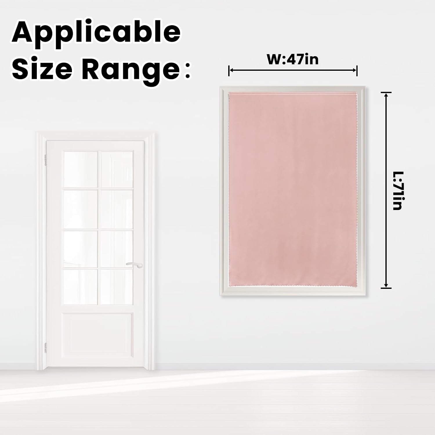 Self Adhesive Blackout Curtains- Stick on Curtains Shades Window Blinds Curtains No Rod Needed Easy to Hang Curtain, Use for Bedroom…