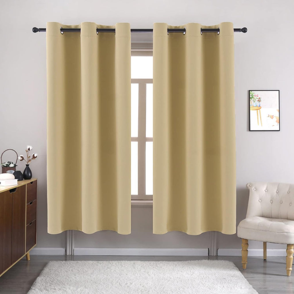 Pickluc Blackout Curtain Panels with Grommet, Light Blocking Drapes for Bedroom, Thermal Insulated, Noise Reduction, Privacy Protection, 42…
