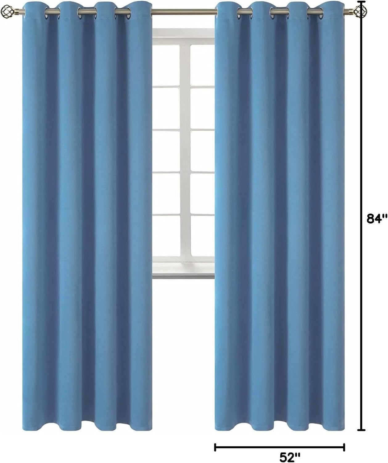 BGment Blackout Curtains for Bedroom - Grommet Thermal Insulated Room Darkening Curtains for Living Room, Set of 2 Panels (52 x 84 Inch, Fa…