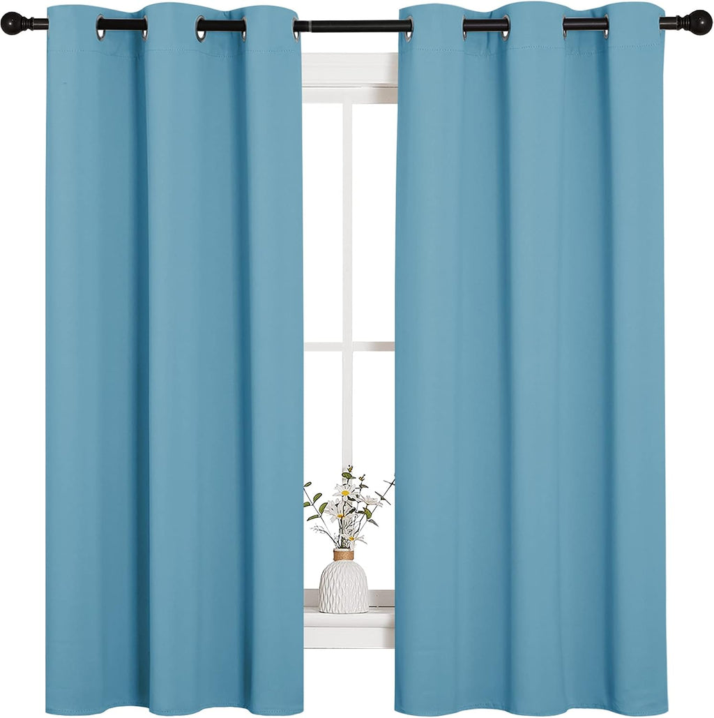 NICETOWN Window Treatment Thermal Insulated Solid Grommet Room Darkening Curtains/Drapes for Bedroom (Set of 2 Panels, 42 by 63 inches…