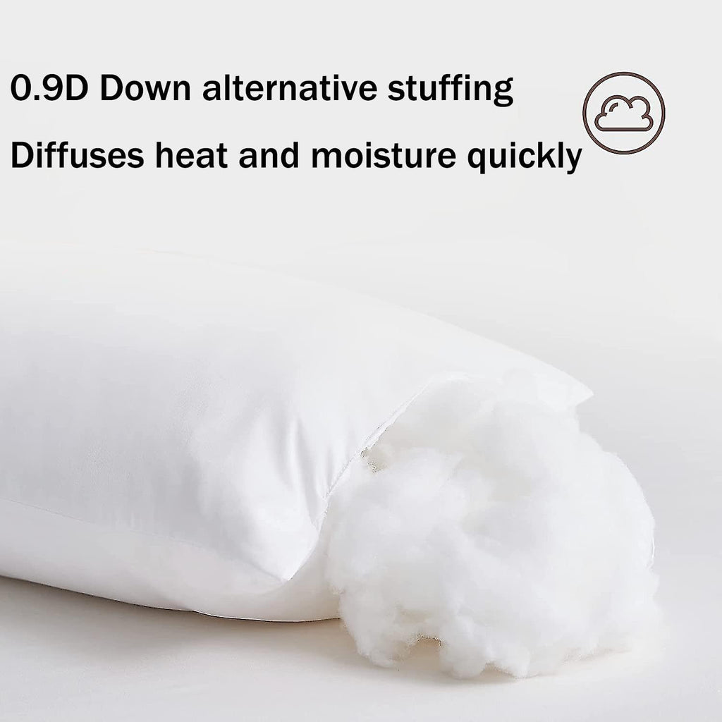 Bed Pillows King Size Set of 2 Medium Support Pillow for Stomach Side Back Sleeper Basic Soft Down Alternative White 20x36 inches