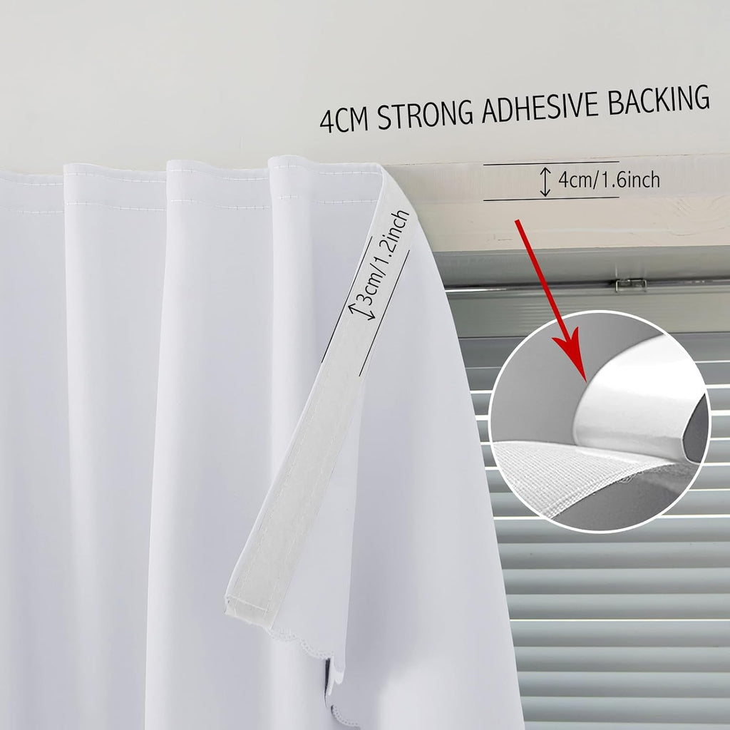 self Adhesive Curtains Portable Blackout Curtain Simple and Easy to Install Bedroom Window Thermal Lnsulated Kitchen Room Darkening Black…