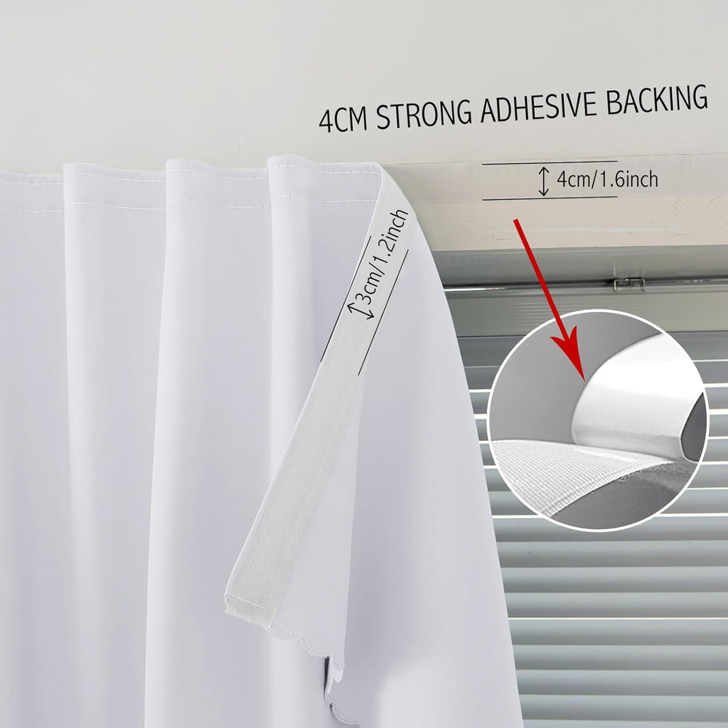 self Adhesive Curtains Portable Blackout Curtain Simple and Easy to Install Bedroom Window Thermal Lnsulated Kitchen Room Darkening Black…