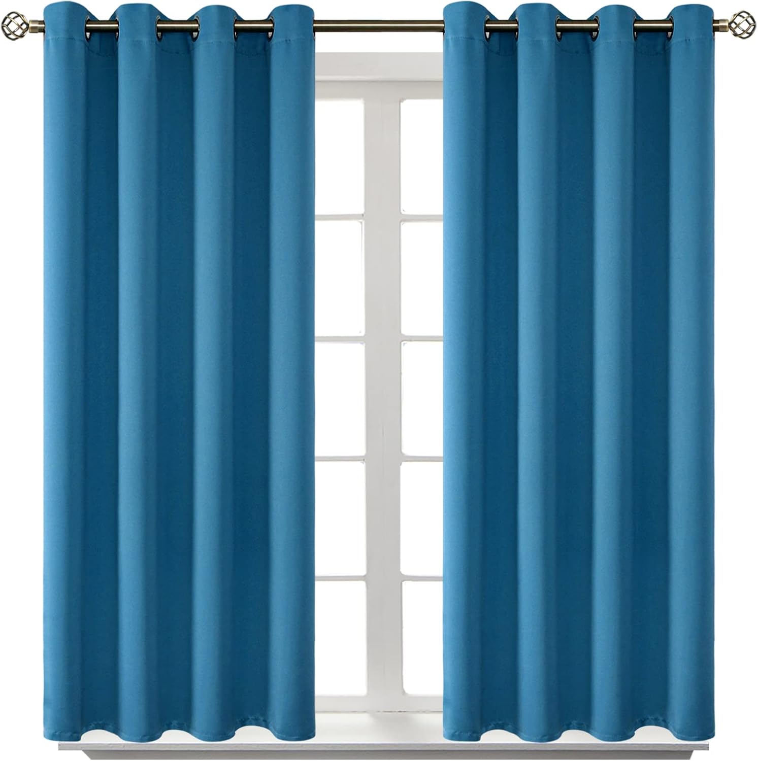 BGment Blackout Curtains - Grommet Thermal Insulated Room Darkening Bedroom and Living Room Curtains, Set of 2 Panels (52 x 45 Inch, Steel…