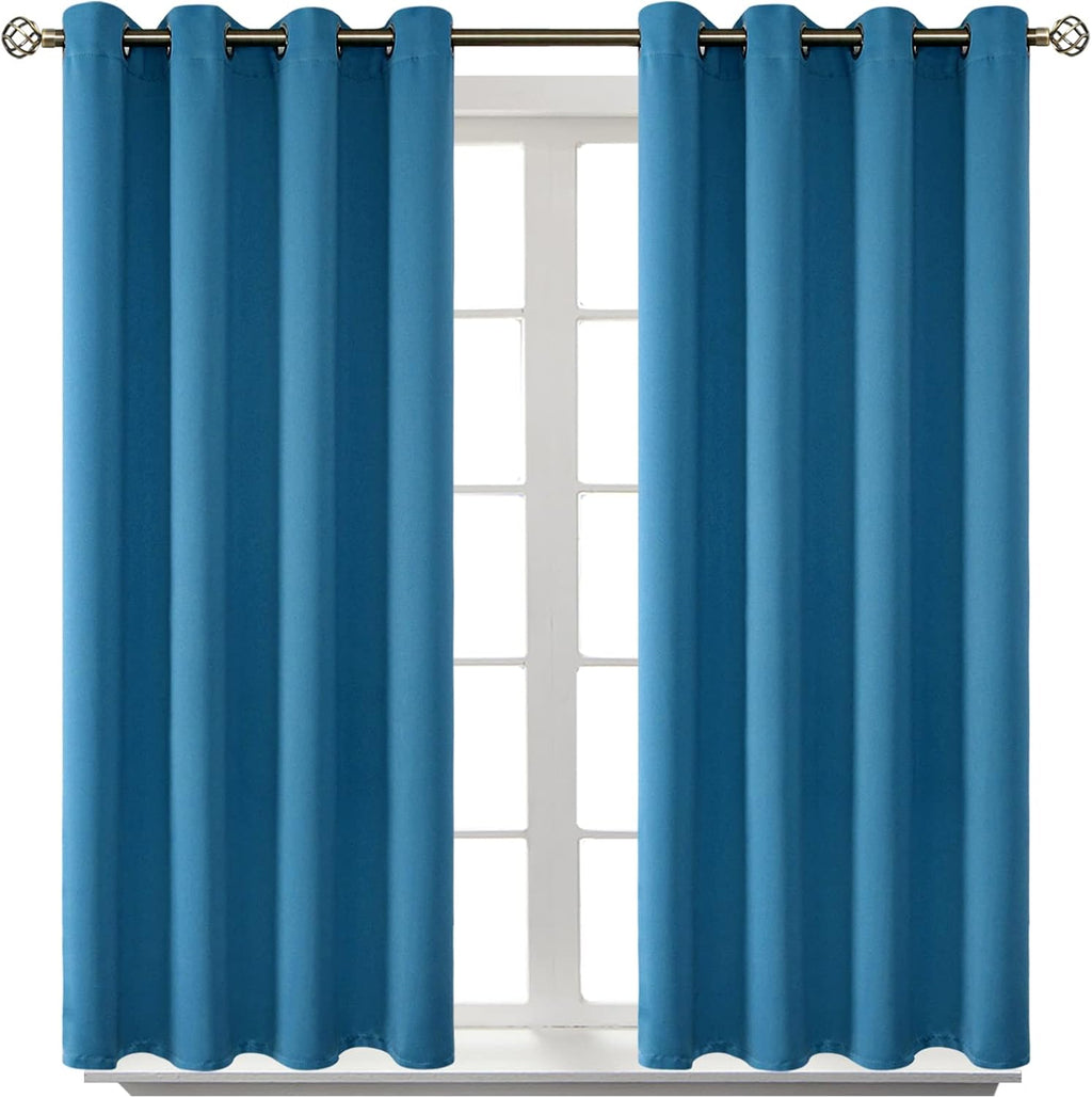 BGment Blackout Curtains - Grommet Thermal Insulated Room Darkening Bedroom and Living Room Curtains, Set of 2 Panels (52 x 54 Inch, Steel…