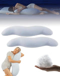 Monkpear Body Cooling Pillow, Double Wave Curve Side Sleeper Pillow, Ergonomic, Cooling Side Sleeper Body Pillow, Pea Pod Shape Long Pillow…