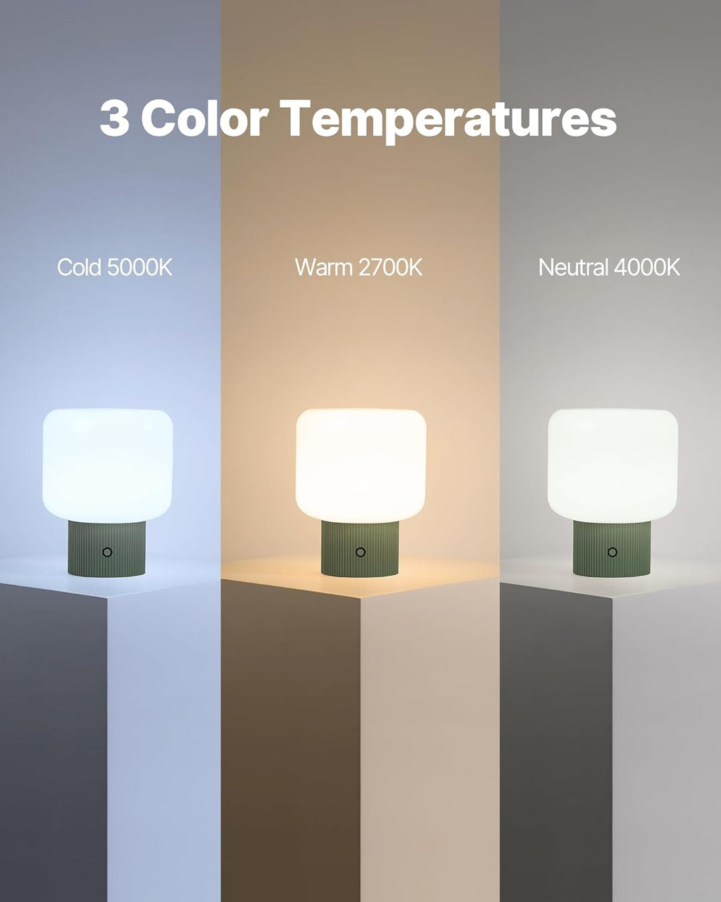 MAGCHARM Halo Mushroom Lamp, 5W Cute Cordless Rechargeable Table Lamp with Glass Shade, 3 Color Temps LED Dimmable Ambient Lighting…