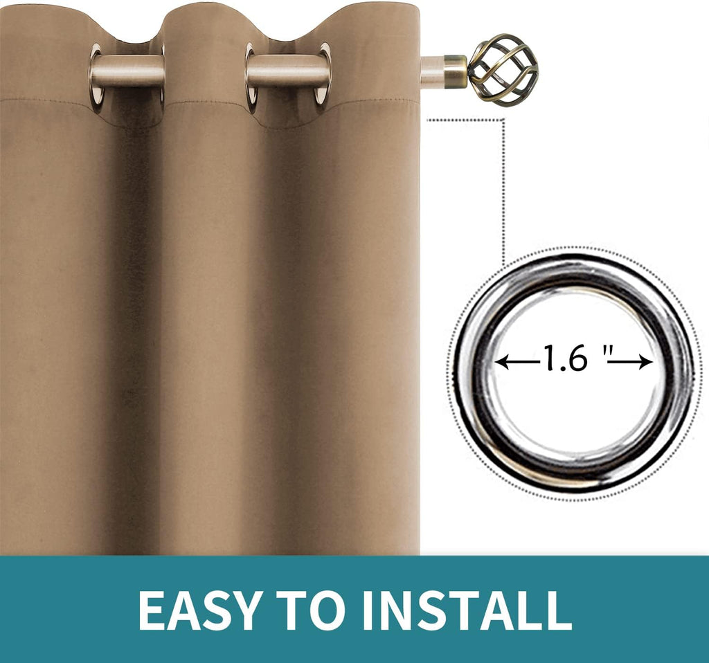 BGment Blackout Curtains for Living Room - Grommet Thermal Insulated Room Darkening Curtains for Bedroom, 2 Panels of 52 x 63 Inch, Taupe 6…