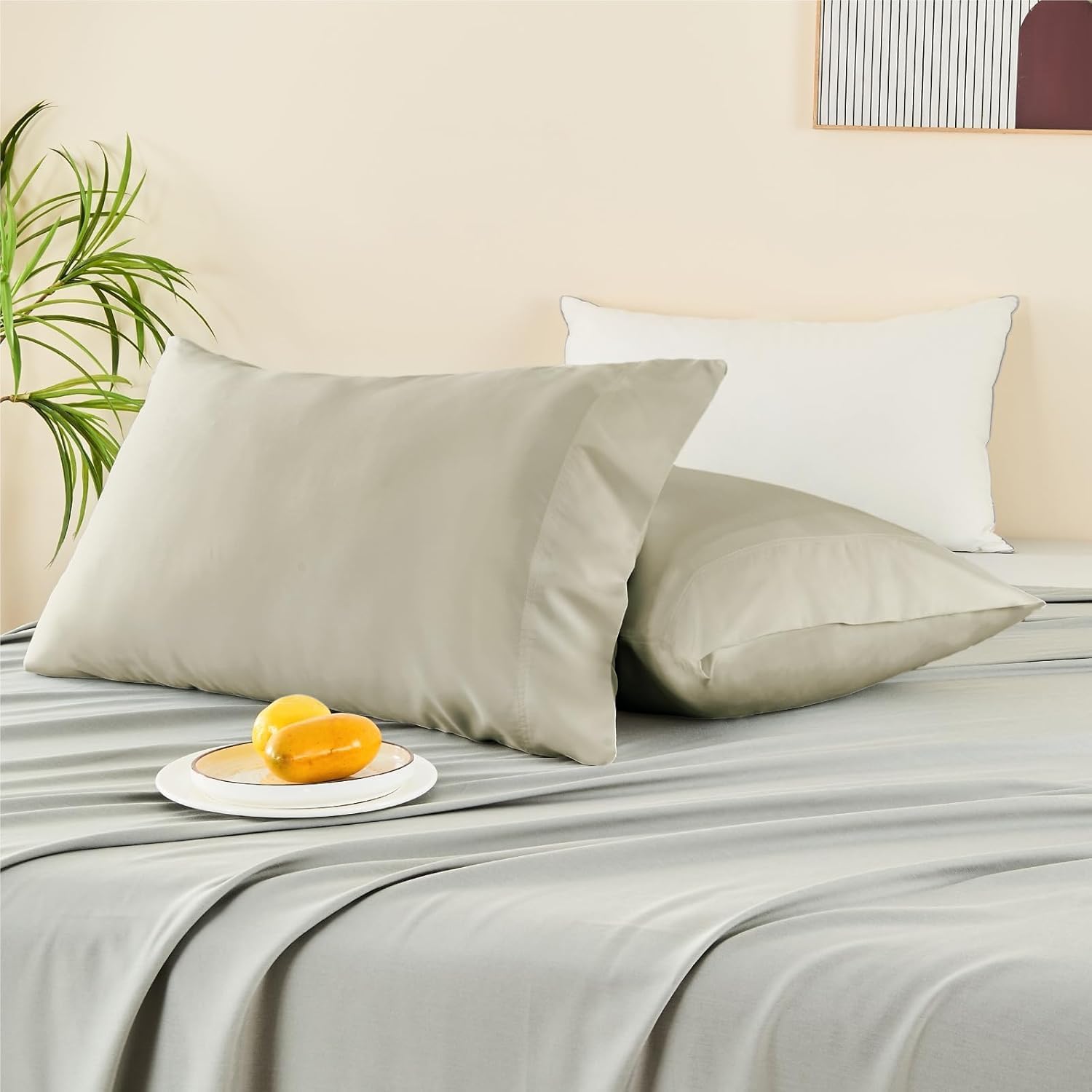 Bedelite King Size Pillow Cases Set of 2, Rayon Derived from Bamboo, Cooling Pillow Cases for Hot Sleepers & Night Sweats, Breathable and S…