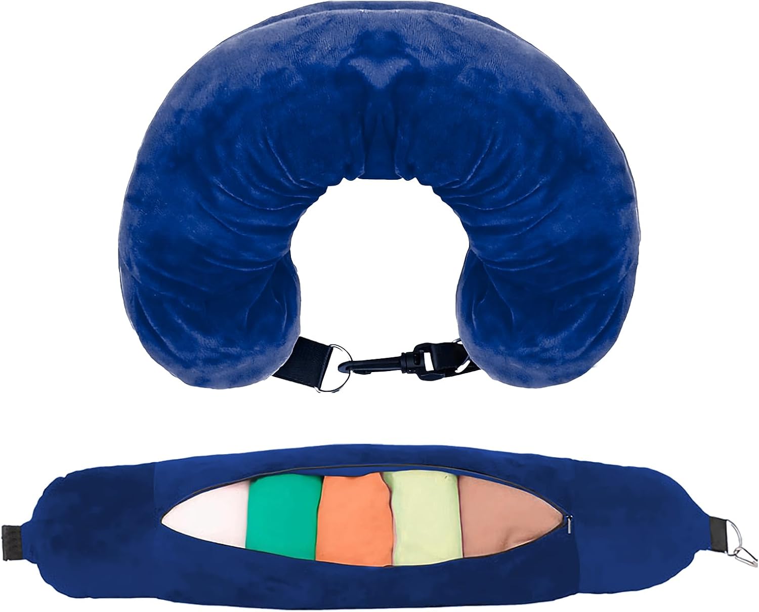 Airplane Neck Pillow Stuffable Neck Pillow for Extra Carry-On Luggage Avoid Airline Baggage Fees Fits 5+ Days of Travel Essentials Long…