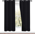 Nicetown 100% Blackout Window Curtain Panels, Full Light Blocking Drapes with Black Liner for Nursery, 72 inches Drop Thermal Bedroom Drape…