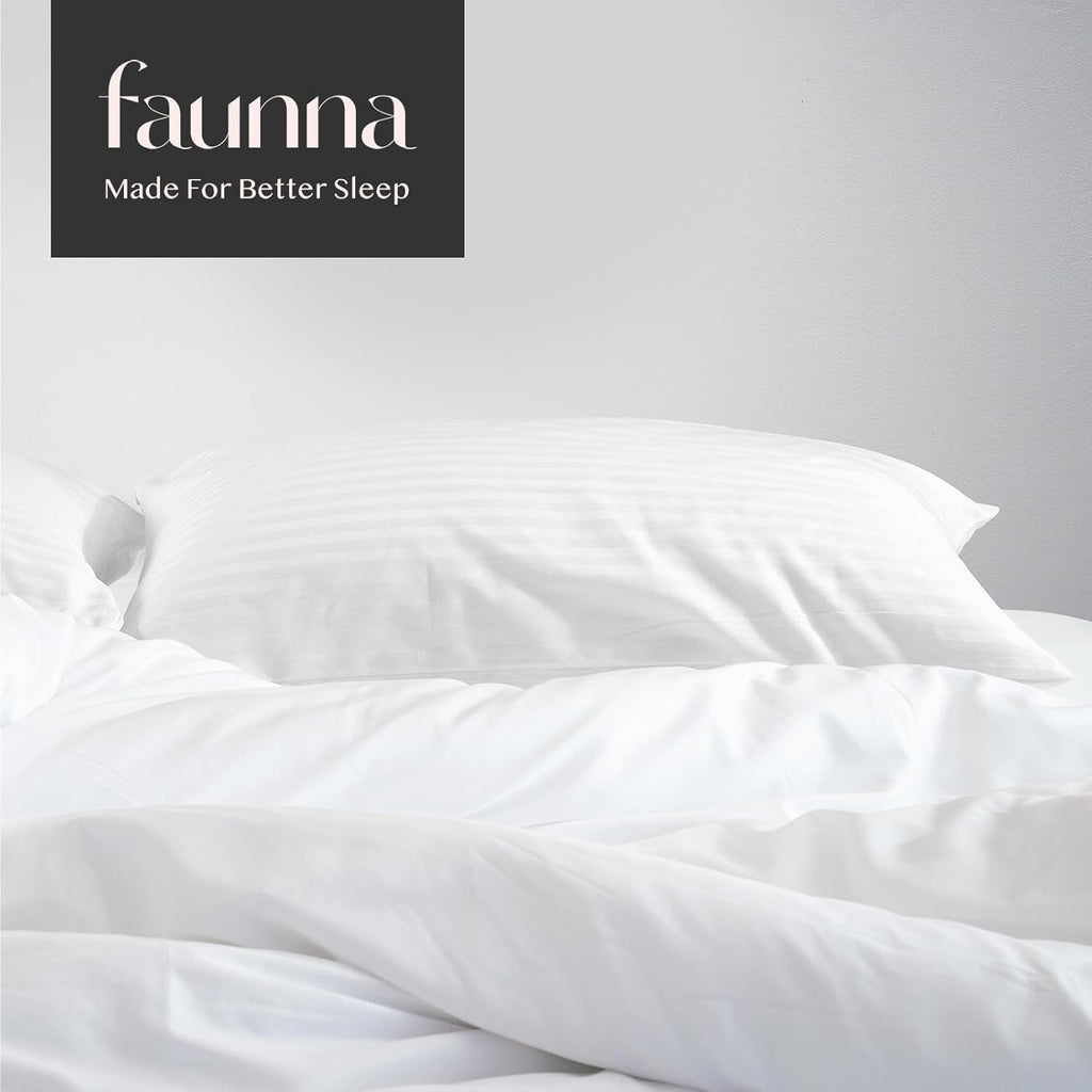 Faunna 600TC 100% Cotton Pillow Protectors, Queen Size (20x30), 6 Pack, Oeko-TEX Certified, Hotel Grade Pillow Cover with Silent Zipper, Zi…