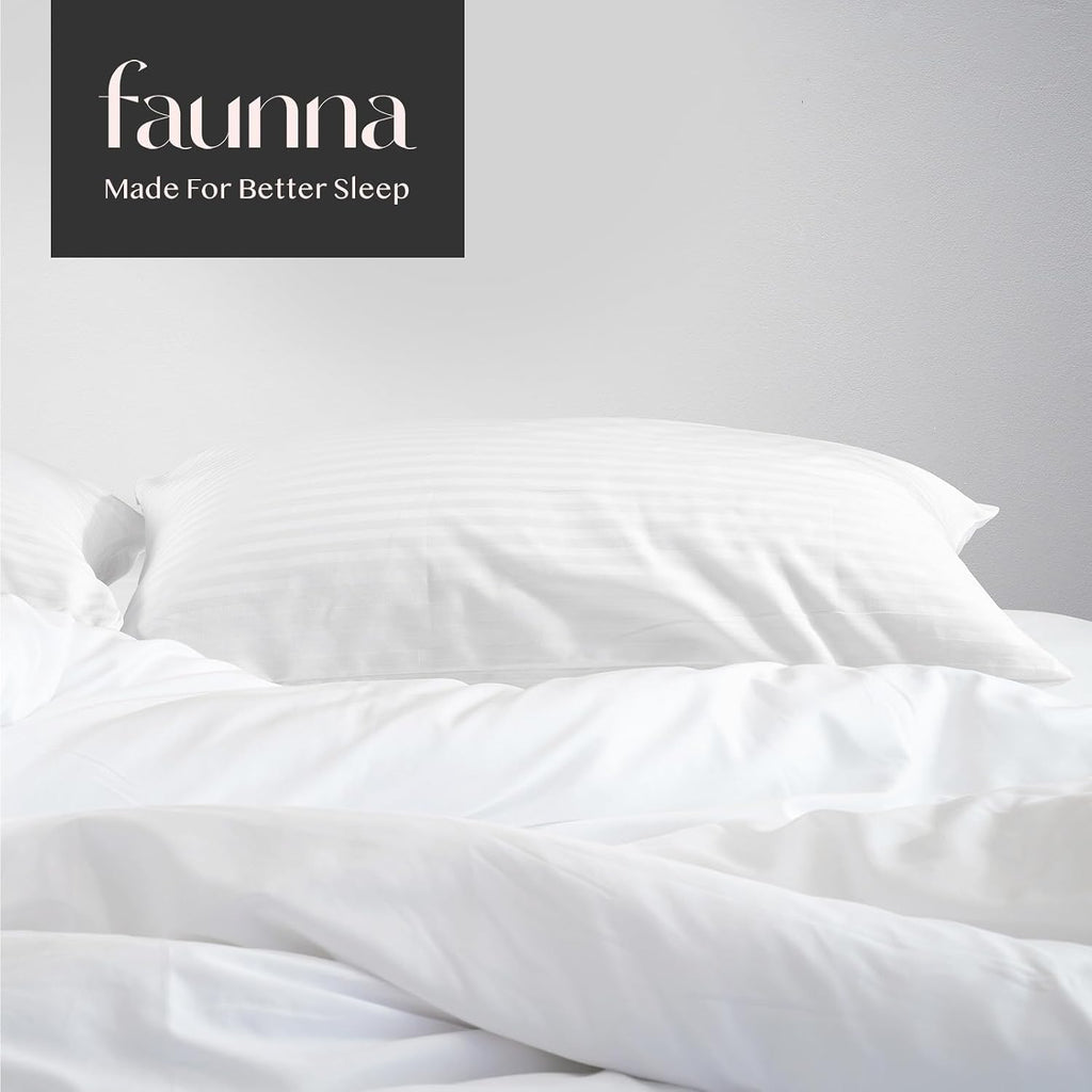 Faunna 600TC 100% Cotton Pillow Protectors, King Size (20x36), 4 Pack, Oeko-TEX Certified, Hotel Grade Pillow Cover with Silent Zipper, Zip…