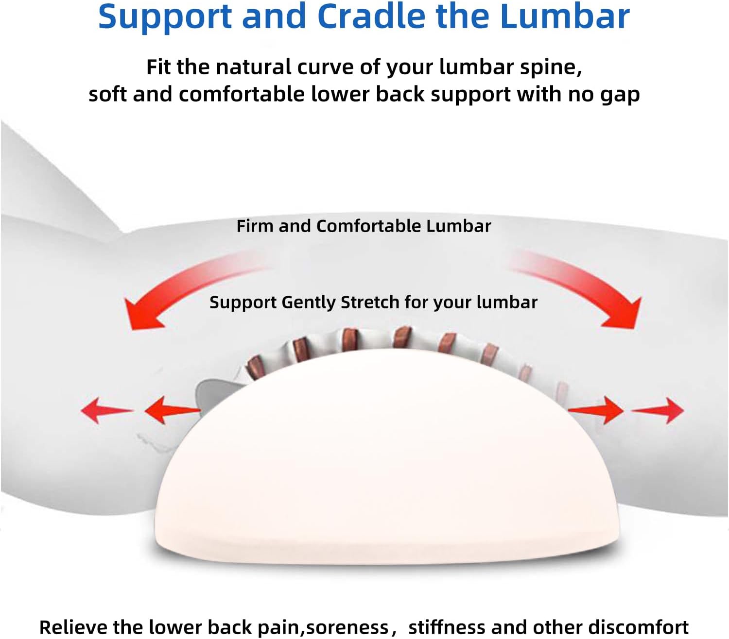 LittleSlowDuck Lumbar Support Pillow for Sleeping, Memory Foam Lower Back Bed Rest Support Pillows for Car Bed, Couch, Waist Support…