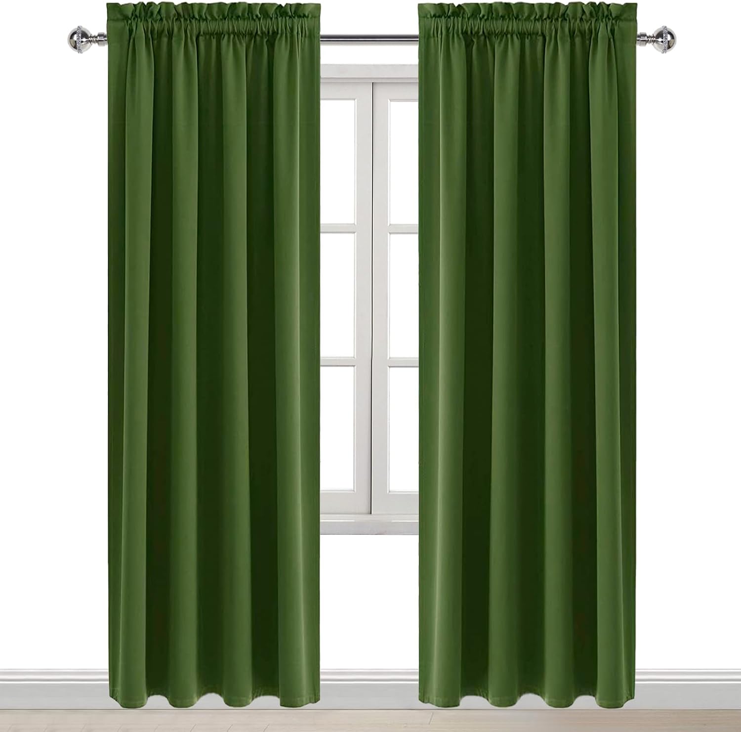 Dwcn Blackout Curtains Room Darkening Thermal Insulated Bedroom Curtains Window Curtain Panels, 42 x 84 inches Long, Set of 2 Olive Green R…