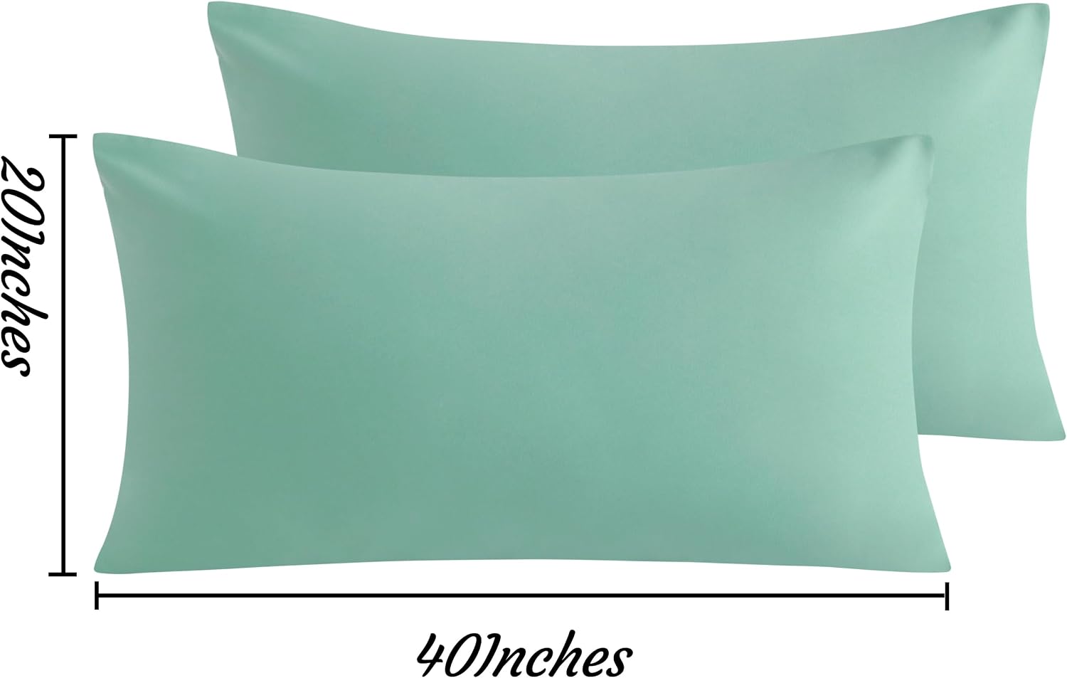 Ntbay King Pillow Cases Set of 2, 2 Pack Brushed Microfiber 20x40 Pillow Cases, Soft, Wrinkle, Fade, Stain Resistant Mint Green Pillow Case…