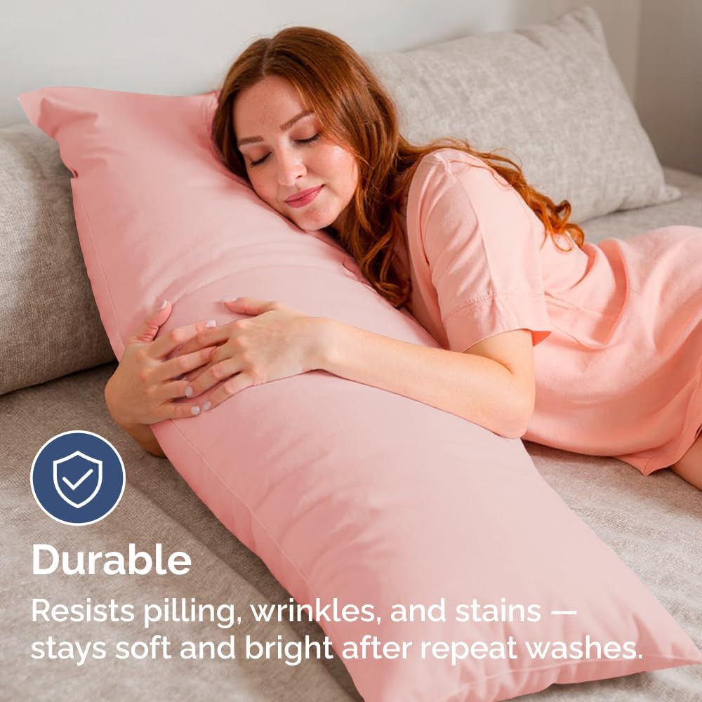 Body Pillowcases Set of 4-20x54 Long Body Pillow Case - Soft Body Pillow Cover for Sleeping & Side Sleepers - Comfy, Breathable & Fade…