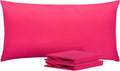 Ntbay King Pillowcase Set - 2 Pack Brushed Microfiber 20x40 Pillowcases - Soft, Wrinkle-Free, Fade-Resistant, Stain-Resistant, Magenta Pill…