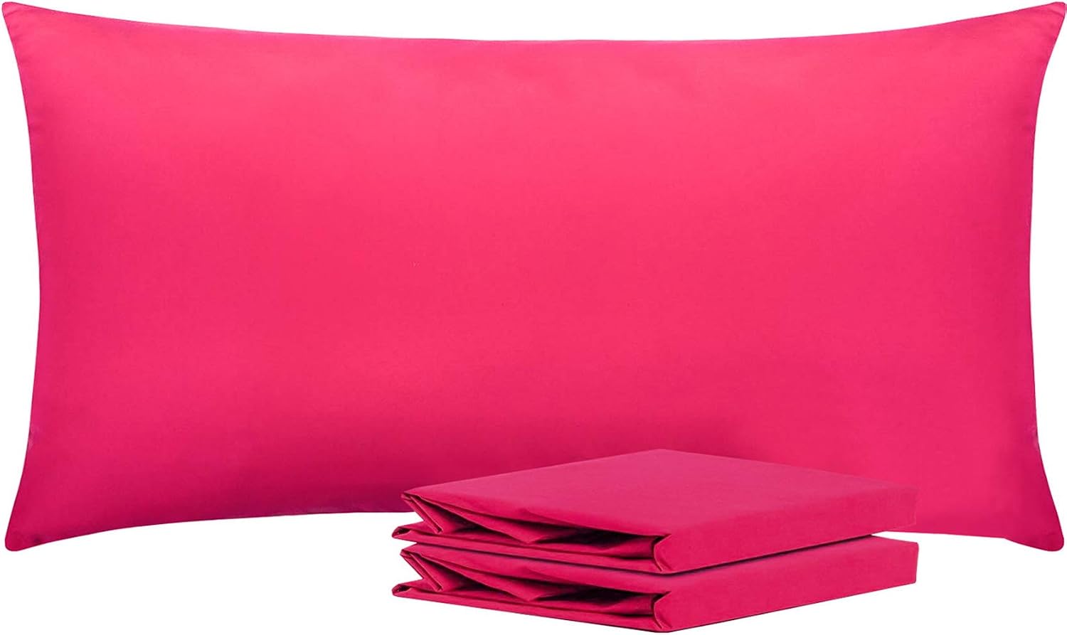 Ntbay King Pillowcase Set - 2 Pack Brushed Microfiber 20x40 Pillowcases - Soft, Wrinkle-Free, Fade-Resistant, Stain-Resistant, Magenta Pill…