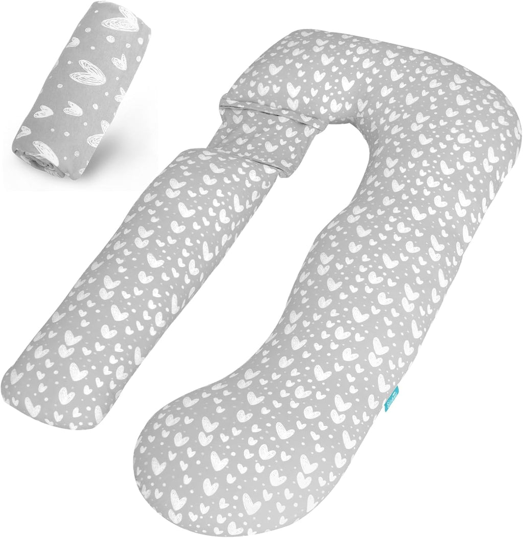 Pregnancy Pillow Cover U-Shaped (ONLY Pillowcase), Super Soft Replacement Cover for Maternity Pillow, Full Body Pregnancy Pillow Case…