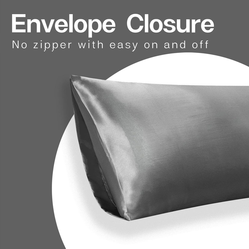 MR&HM Satin Body Pillow Cover, Soft and Breathable Body Pillow Case with Envelope Closure, Cooling and Silky Long Pillowcase for Hair and…