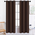 Yakamok Premium Room Darkening Thermal Insulated Curtains for Bedroom/Living Room - Classic Grommet Top (2 Panels, Chocolate Brown, 38…