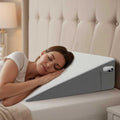 Bed Wedge Pillow for Sleeping & Resting, 8 inch Incline Pillow Wedge for Adults Seniors, Back Support and Leg Elevation, Cooling Memory…