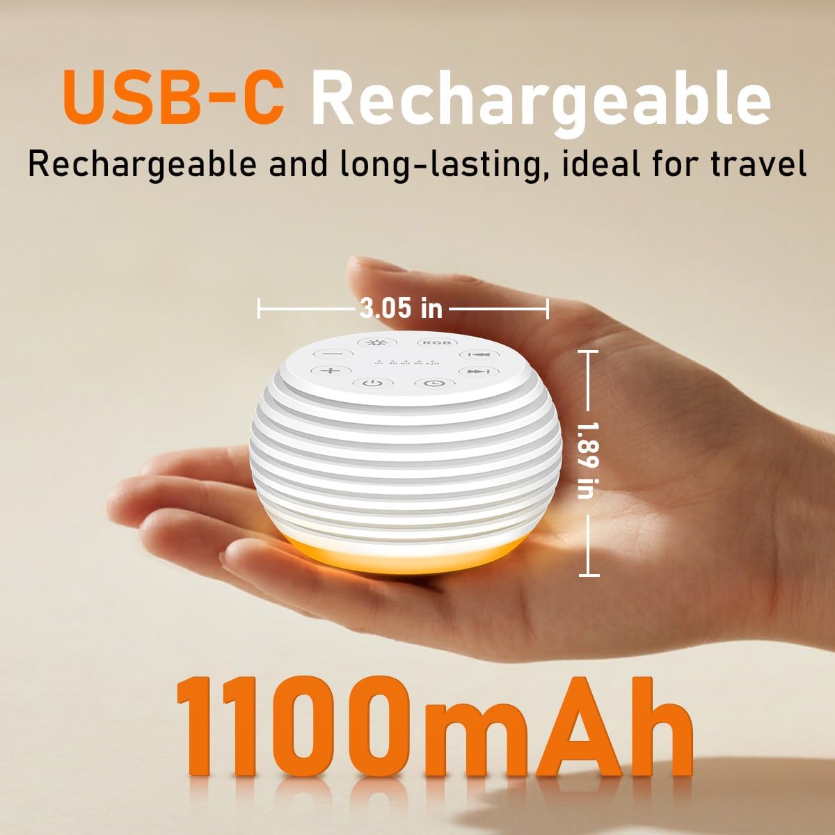 SleeZOO Portable Sound Machine White Noise Machine Sleep Machine with 30 Soothing Sounds 32 Volume Levels 5 Timers 12 Lights Memory…