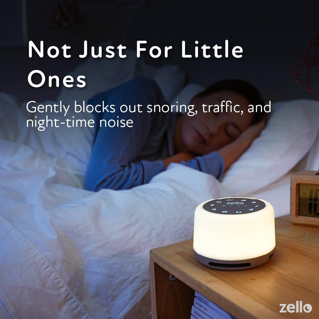 Lumi Zello | Original White Noise Machine for Babies & Adults | 30 Sounds | 7 Colour Night Light | Sleep Timer | USB Rechargeable | White N…