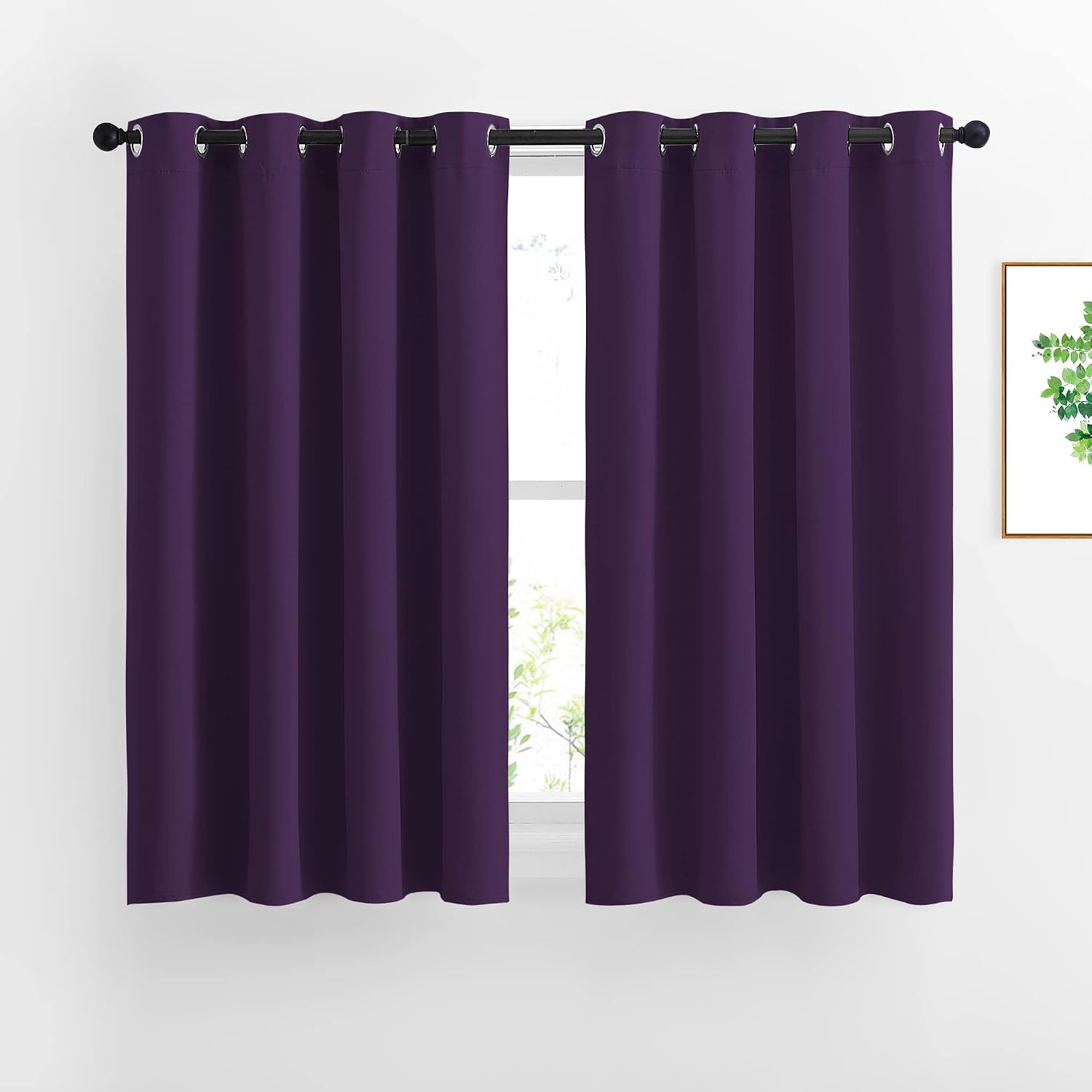 Nicetown Blackout Curtains Drapery Panels - Window Treatment Royal Purple Blackout Drapes for Bedroom/Living Room Window, 52 inches Wide X…