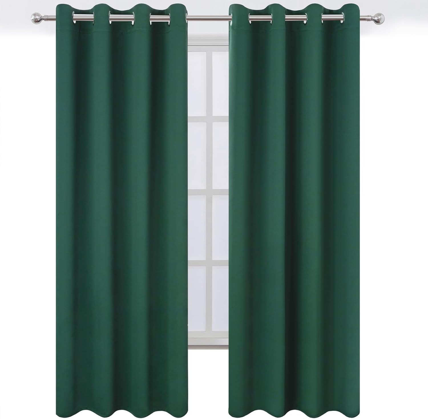 Lemomo Blackout Curtains 52 x 120 Inch Long Dark Green Curtains Set of 2 Panels Room Darkening Curtains for Bedroom and Living Room 120 Inc…