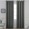 Yakamok Thermal Insulated Solid Grommet Light Blocking Blackout Curtains for Living Room, Room Darkening Blackout Drapes for Bedroom(Dark…