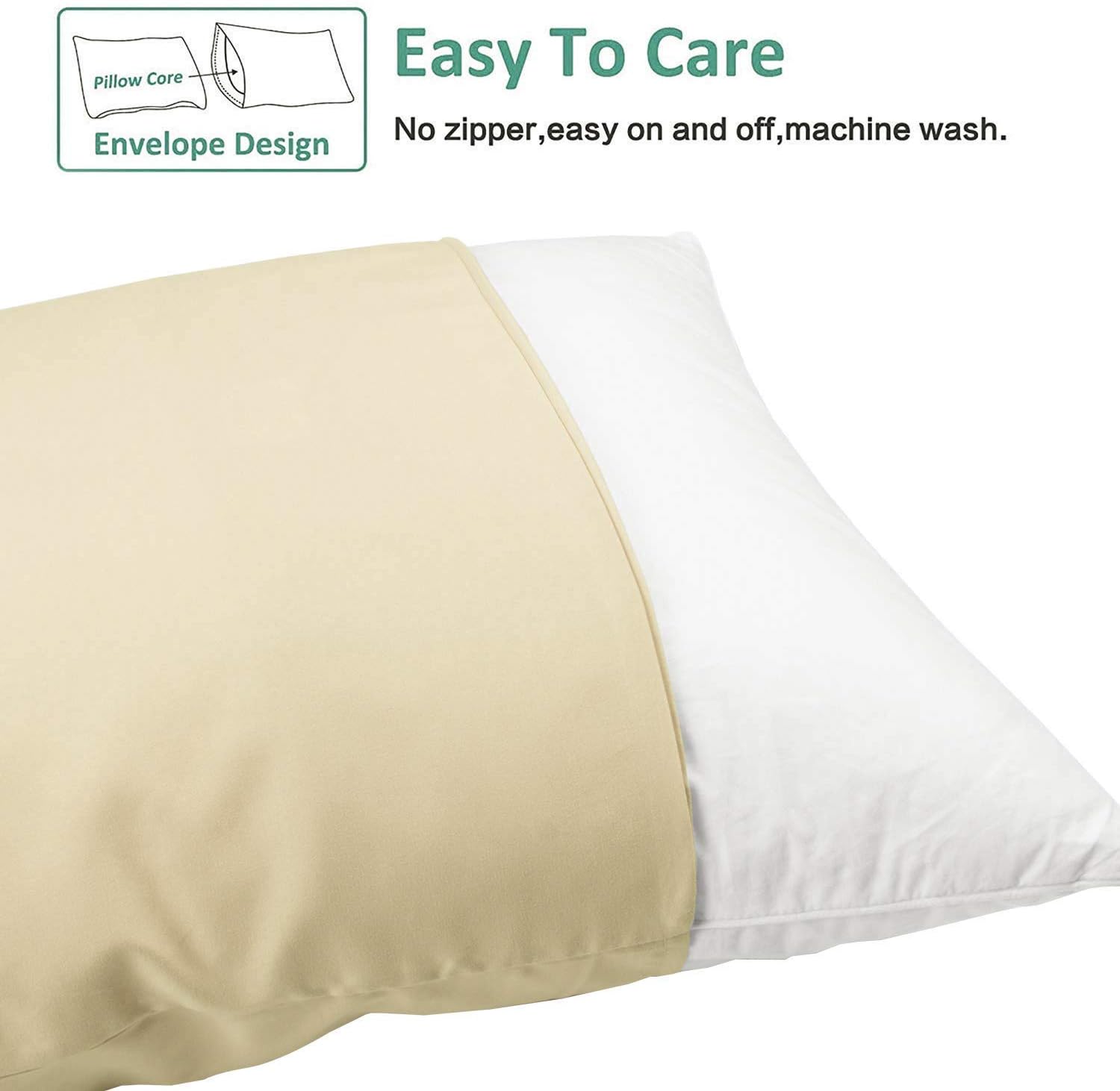 Ntbay Queen Pillowcase Set - 4 Pack Brushed Microfiber 20x30 Pillowcases - Soft, Wrinkle-Free, Fade-Resistant, Stain-Resistant, Light Taupe…