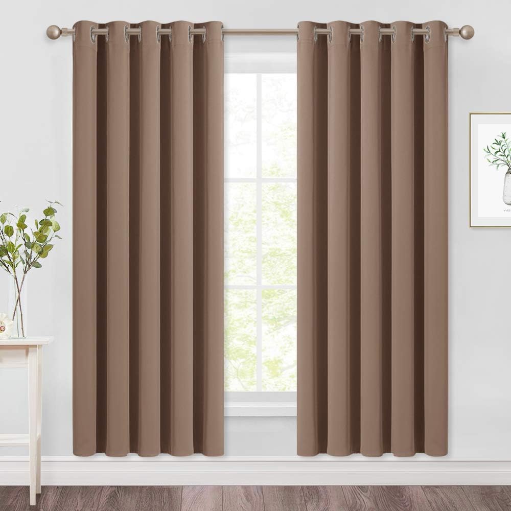 NICETOWN Window Draperies Blackout Curtain Panels, Window Treatment Thermal Insulated Solid Grommet Blackout Drapes for Bedroom (One…