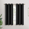 YoungsTex Small Blackout Curtains 45 Inches Long for Kitchen Short Window - Black Thermal Insulated Drapes with Grommet Darkening Privacy f…