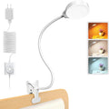 Glocusent 5W 36 LED Reading Clip on Light for Bed, Eye Caring Bed Lamp, 3 Colors & 5 Brightness Levels for Headboard with Adapter, Perfect…