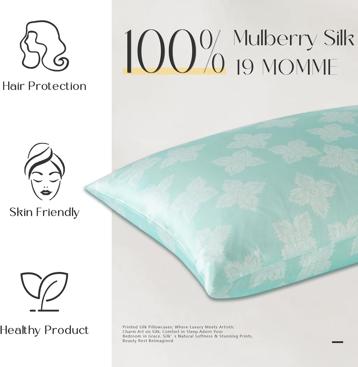 Zimasilk 100% Pure Mulberry Silk Pillowcase for Hair and Skin everyday comfort, Soft and Smooth, Both Sides Grade 6A Silk, 600 Thread…