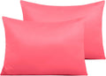 Ntbay Zippered Satin Pillow Cases for Hair and Skin, Luxury Standard Hidden Zipper Pillowcases Set of 2, 20x26 Inches, Coral Pink 26 Inches…