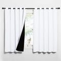 Nicetown White 100% Blackout Lined Curtains, 2 Thick Layers Completely Blackout Window Treatment Thermal Insulated Drapes for Kitchen/Bedro…