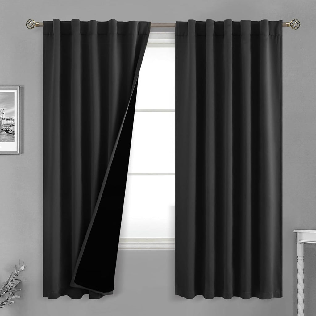 BGment Halloween Full Blackout Curtains with Thermal Insulation Liner Curtains, Rod Pocket and Back Tab Double Layer Room Darkening…