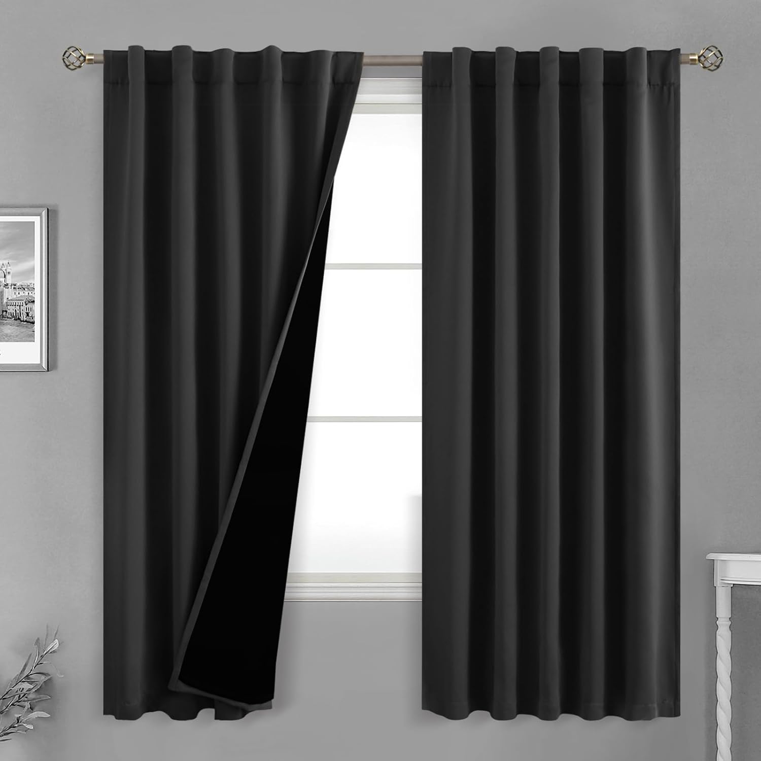BGment Halloween Full Blackout Curtains with Thermal Insulation Liner Curtains, Rod Pocket and Back Tab Double Layer Room Darkening…