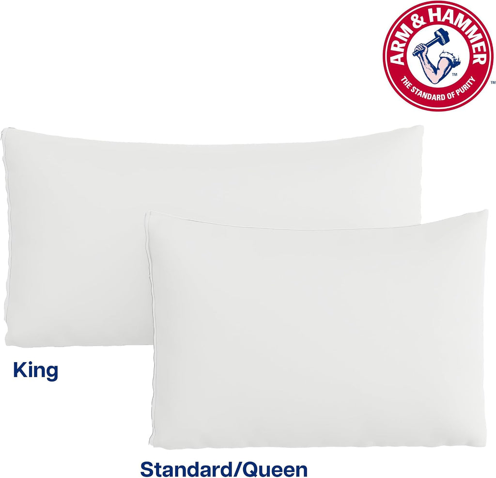 Armhammer Arm & Hammer Cooling Comfort Zippered Pillow Protector, 2-Pack, Standard/Queen White