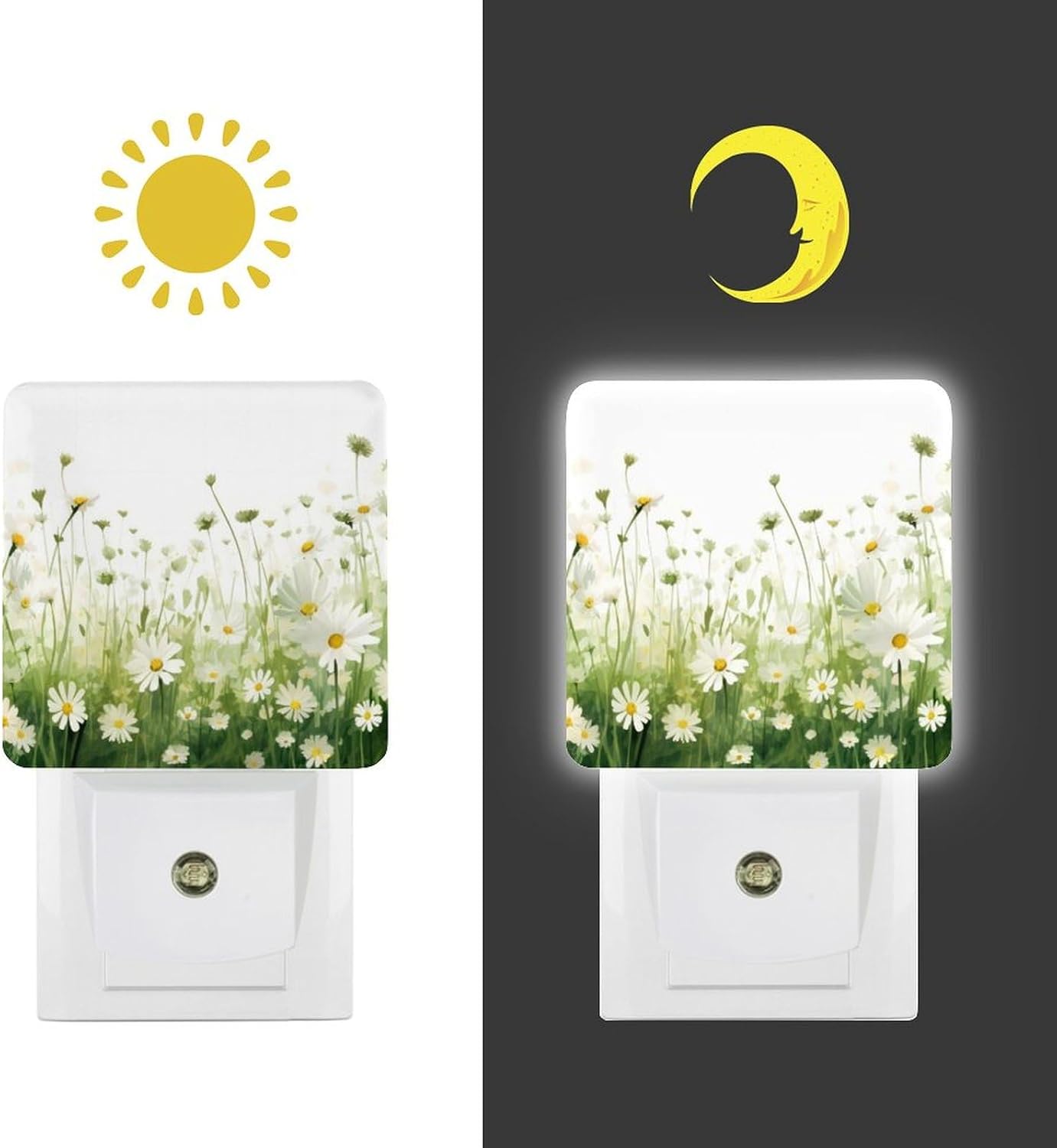 YKJAHSD Flowers Night Light, Plug into Wall Decor Nightlights for Bedroom, Bathroom, Hallway, Kitchen, with Dusk to Dawn Light Auto…