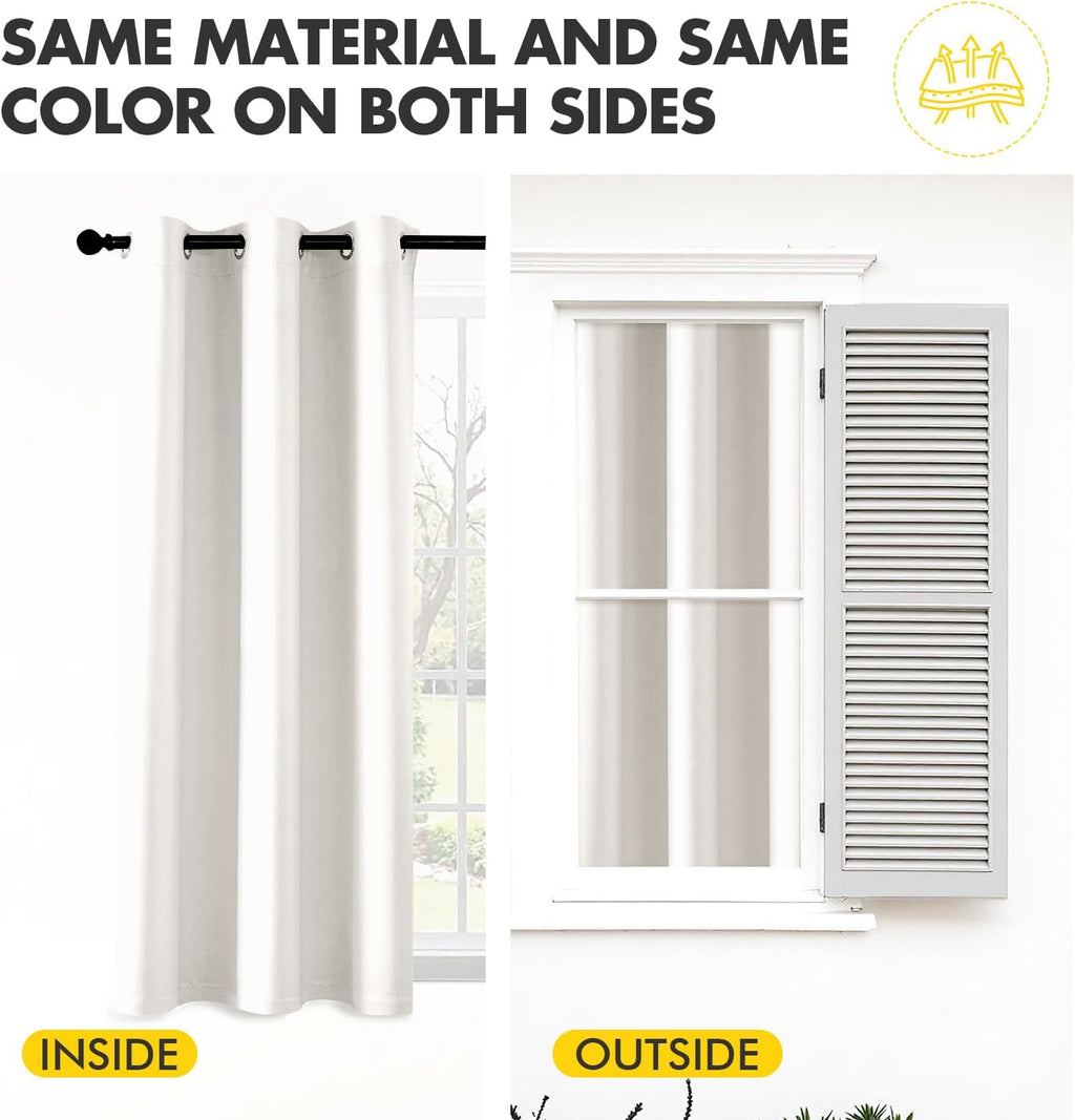Miulee Blackout Curtains for Bedroom Living Room 2 Panels, Thermal Insulated Room Darkening Drapes Grommet Noise Reducing Light Blocking Wi…