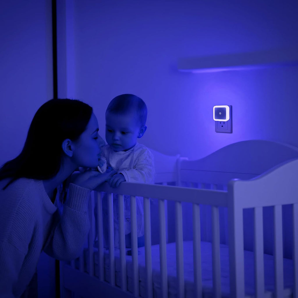6 Pack Blue LED Night Light Plug in, Dusk to Dawn Sensor Automatic On and Off, Energy Efficient, Soft Glow Kids, Nursery, Bedroom…