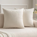 Miulee Velvet Throw Pillow Covers 18x18 inch, Pack of 2 - Cream White, Soft Solid Decorative Pillow Covers Cushion Cases Modern Luxury Home…