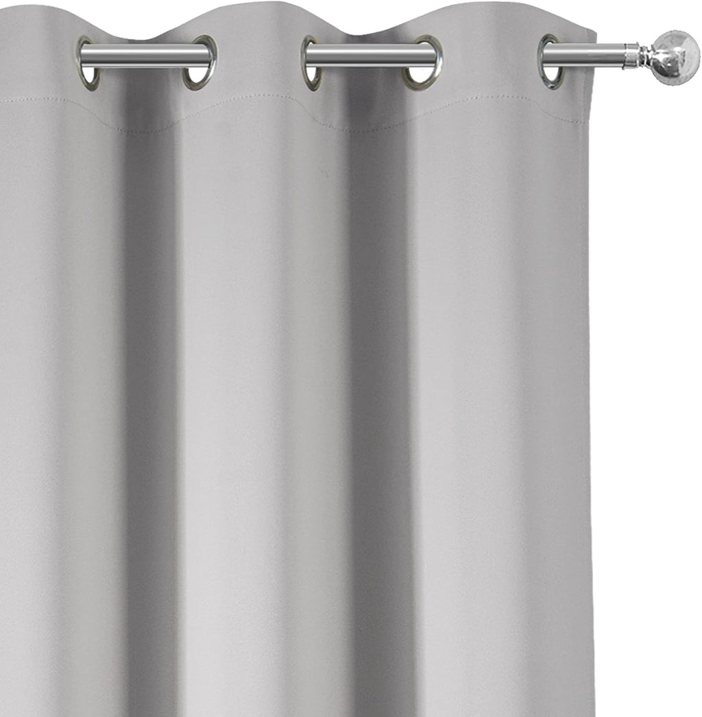 Lemomo Light Grey Blackout Curtains 34 x 63 Inch Length/Set of 2 Curtain Panels/Thermal Insulated Room Darkening Blackout Curtains for Bedr…