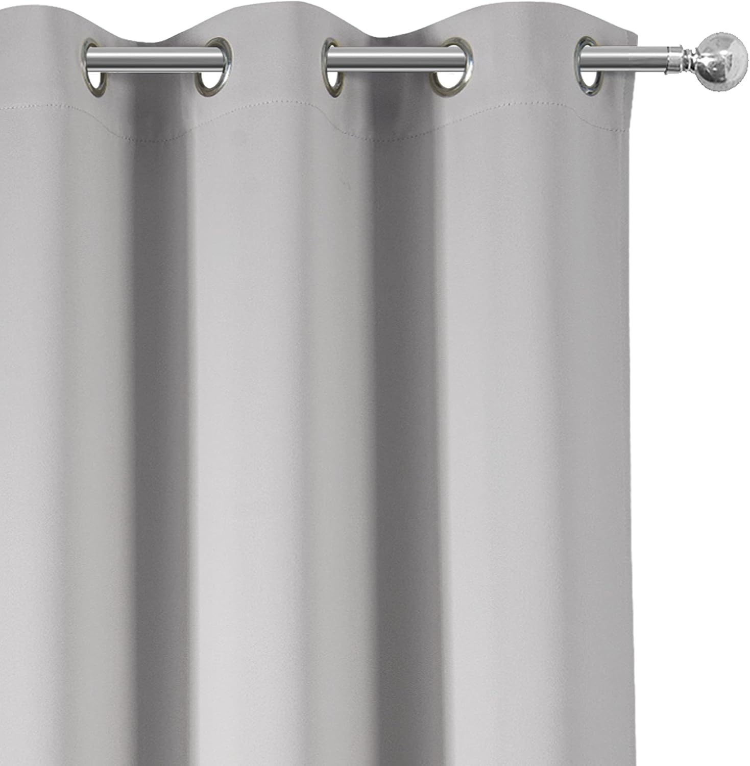 Lemomo Light Grey Blackout Curtains 34 x 63 Inch Length/Set of 2 Curtain Panels/Thermal Insulated Room Darkening Blackout Curtains for Bedr…