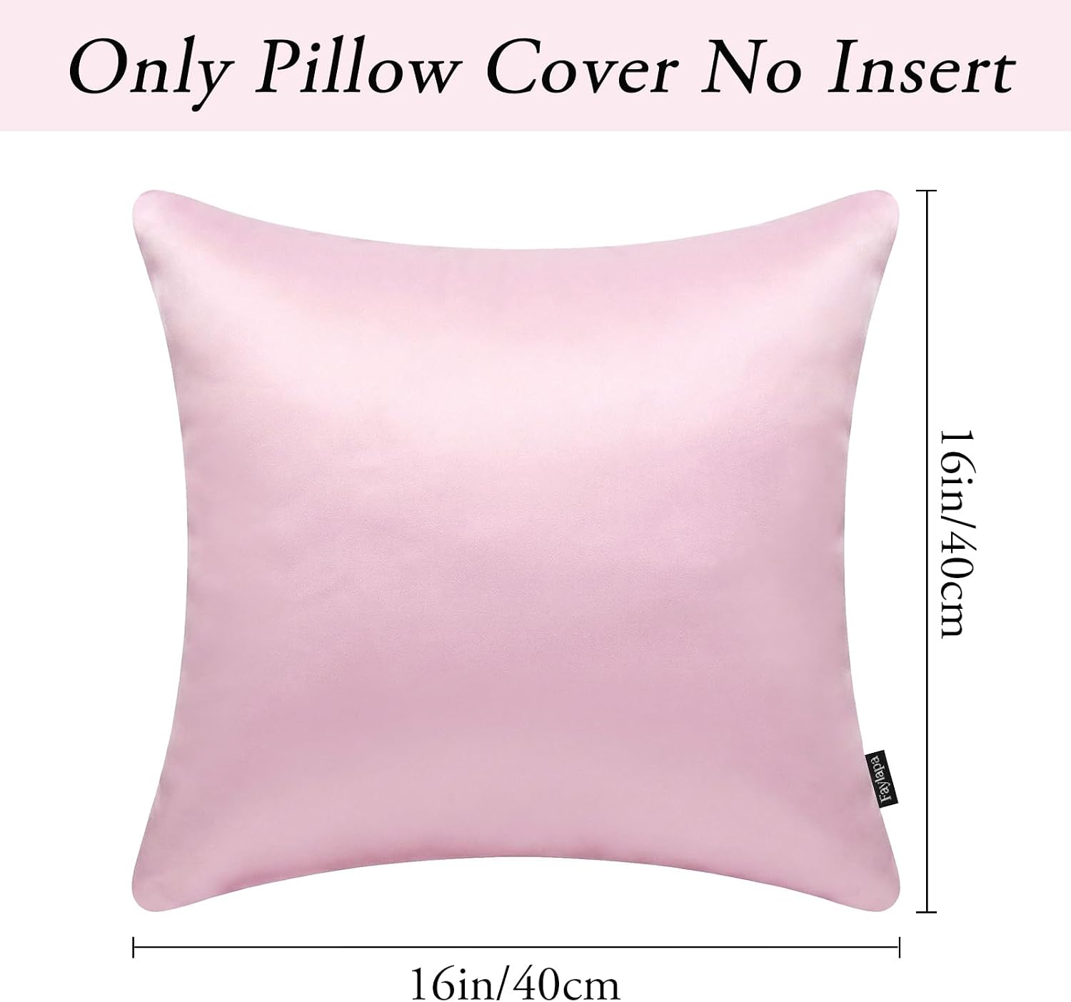 Faylapa 4 Pack Satin Throw Pillow Cases, Baby Pink Heavy Silk Satin Decorative Pillow Covers Solid Dyed Soft Pillow Cover Home Decor,16" x…